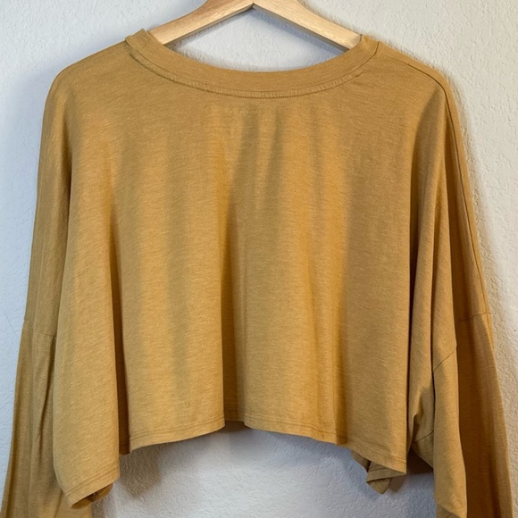 American Eagle Always Be Grateful Long Sleeve Cropped Tee Oversized Size Medium - Picture 7 of 10